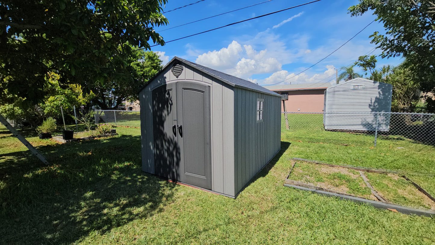 8' x 12.5' Plastic Outdoor Storage Shed (Installation Included)