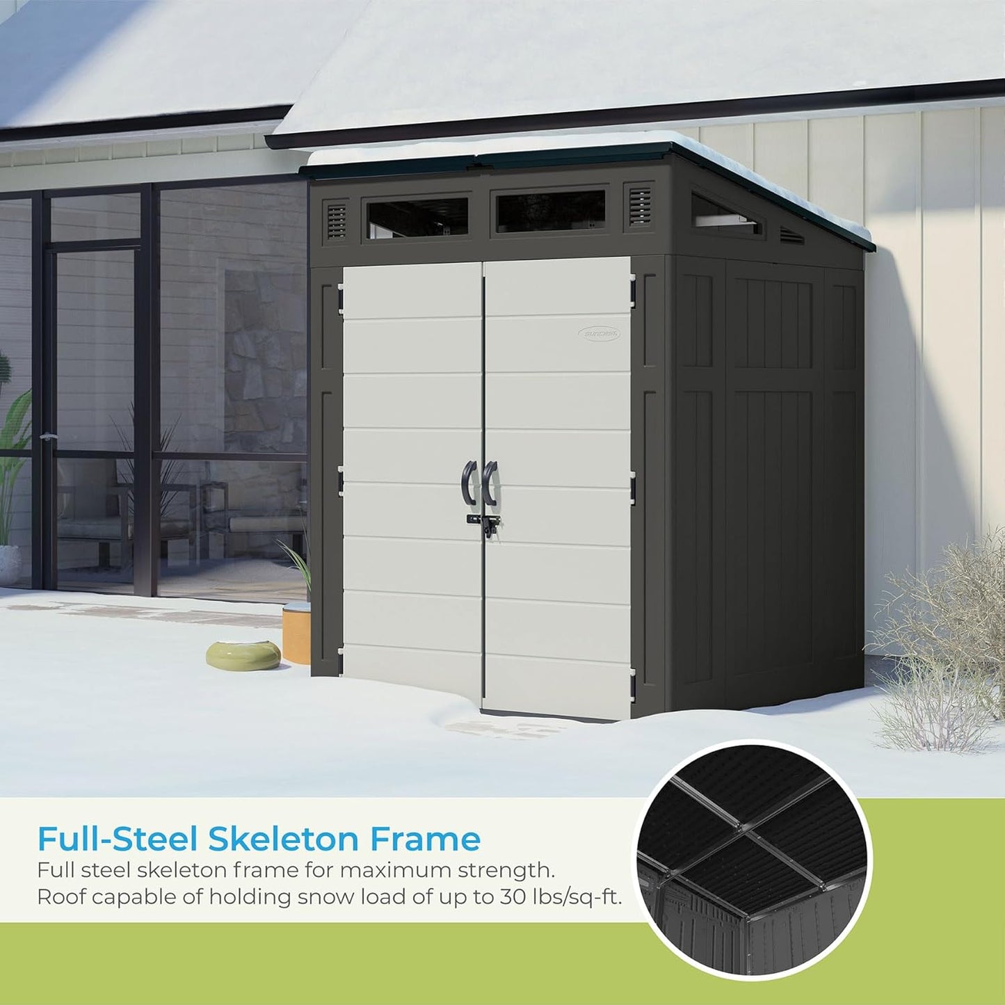 6' x 5' Resin Modern Shed (Installation and Delivery Included)