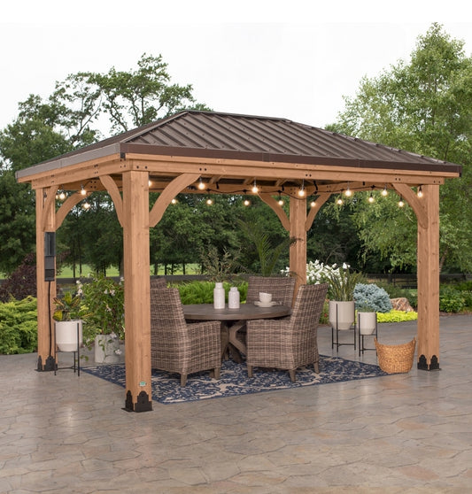 14' x 10' Wood with Metal Roof Gazebo