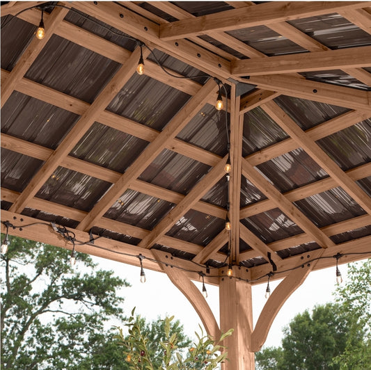 14' x 10' Wood with Metal Roof Gazebo