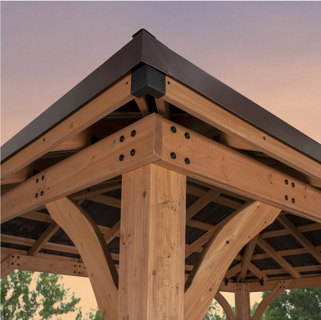 14x10 Wood with Metal Roof Gazebo (Installation and Delivery Included)