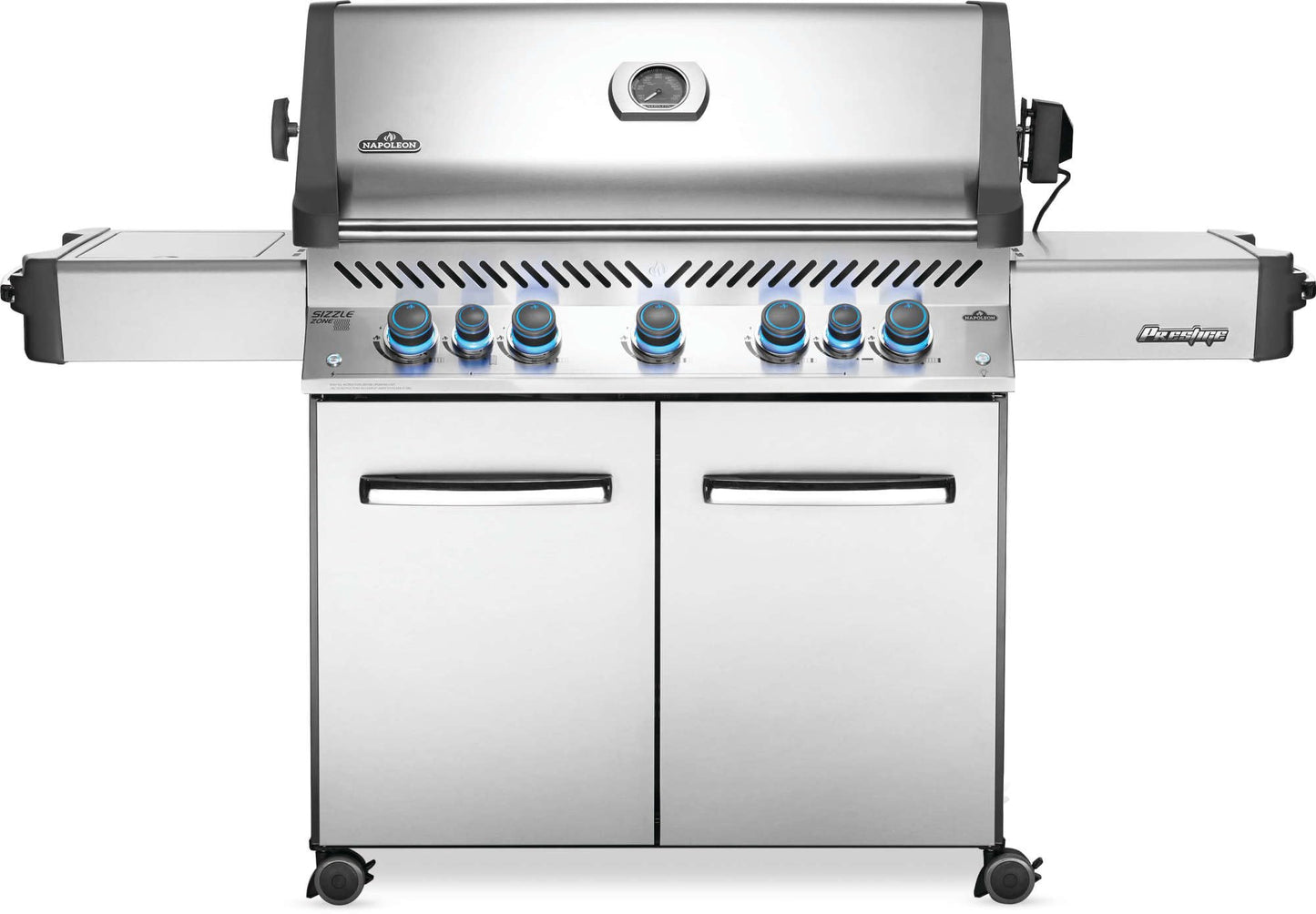 Napoleon P665RSIBPSS Prestige RSIB Propane Gas Grill, 665 sq. in + Infrared Side and Rear Burner, Stainless Steel