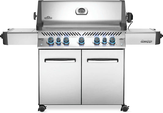 Napoleon P665RSIBPSS Prestige RSIB Propane Gas Grill, 665 sq. in + Infrared Side and Rear Burner, Stainless Steel