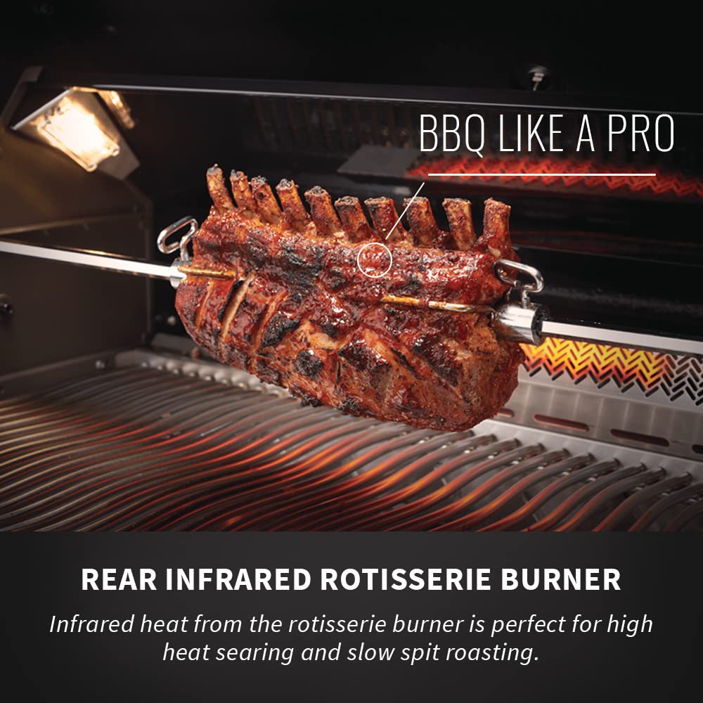Napoleon PRO665RSIBPSS-3 Prestige PRO 665 RSIB Propane Gas Grill, sq.in. + Infrared Side and Rear Burners, Stainless Steel