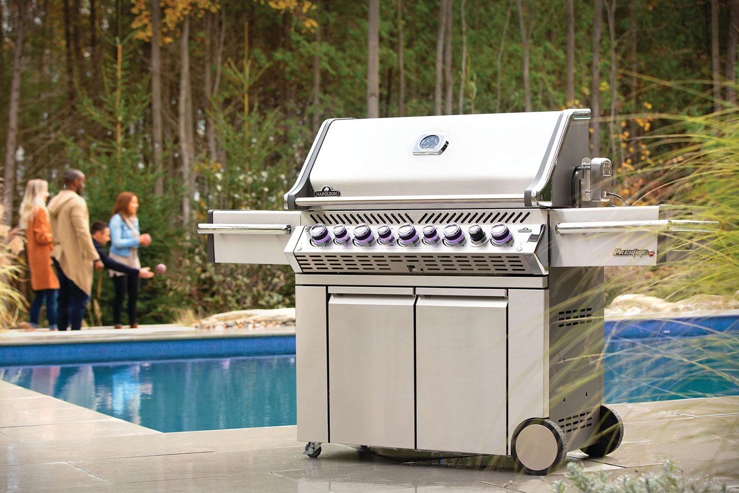 Napoleon PRO665RSIBPSS-3 Prestige PRO 665 RSIB Propane Gas Grill, sq.in. + Infrared Side and Rear Burners, Stainless Steel