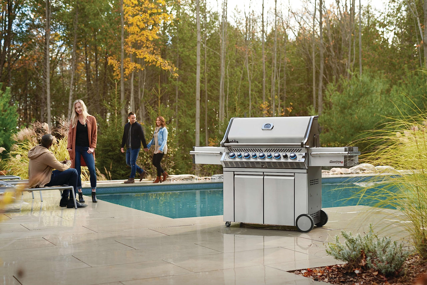 Napoleon PRO665RSIBPSS-3 Prestige PRO 665 RSIB Propane Gas Grill, sq.in. + Infrared Side and Rear Burners, Stainless Steel