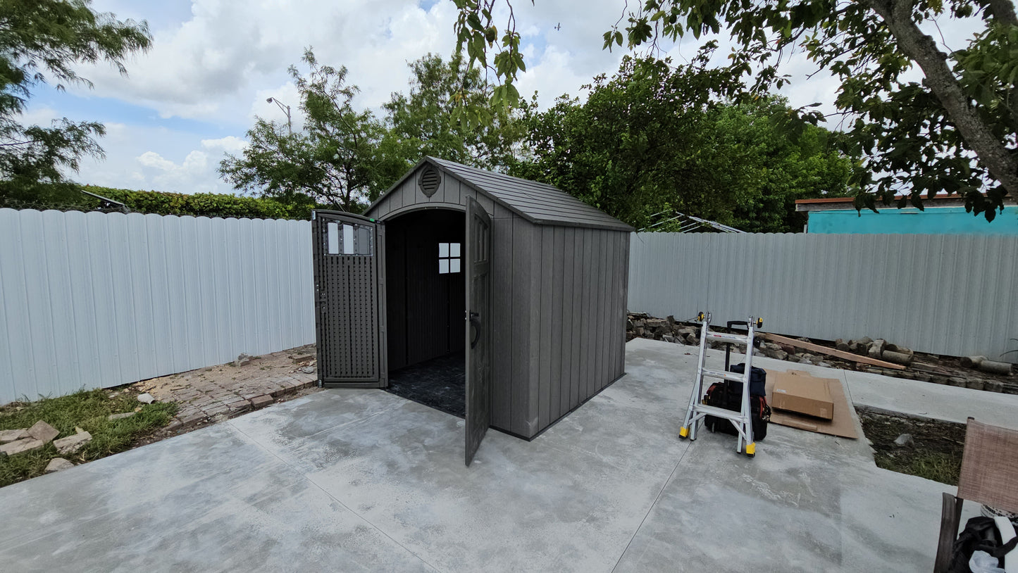 8'x 7.5' Plastic Outdoor Storage Shed (Installation Included)