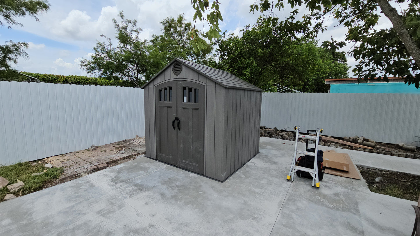 8'x 7.5' Plastic Outdoor Storage Shed (Installation Included)