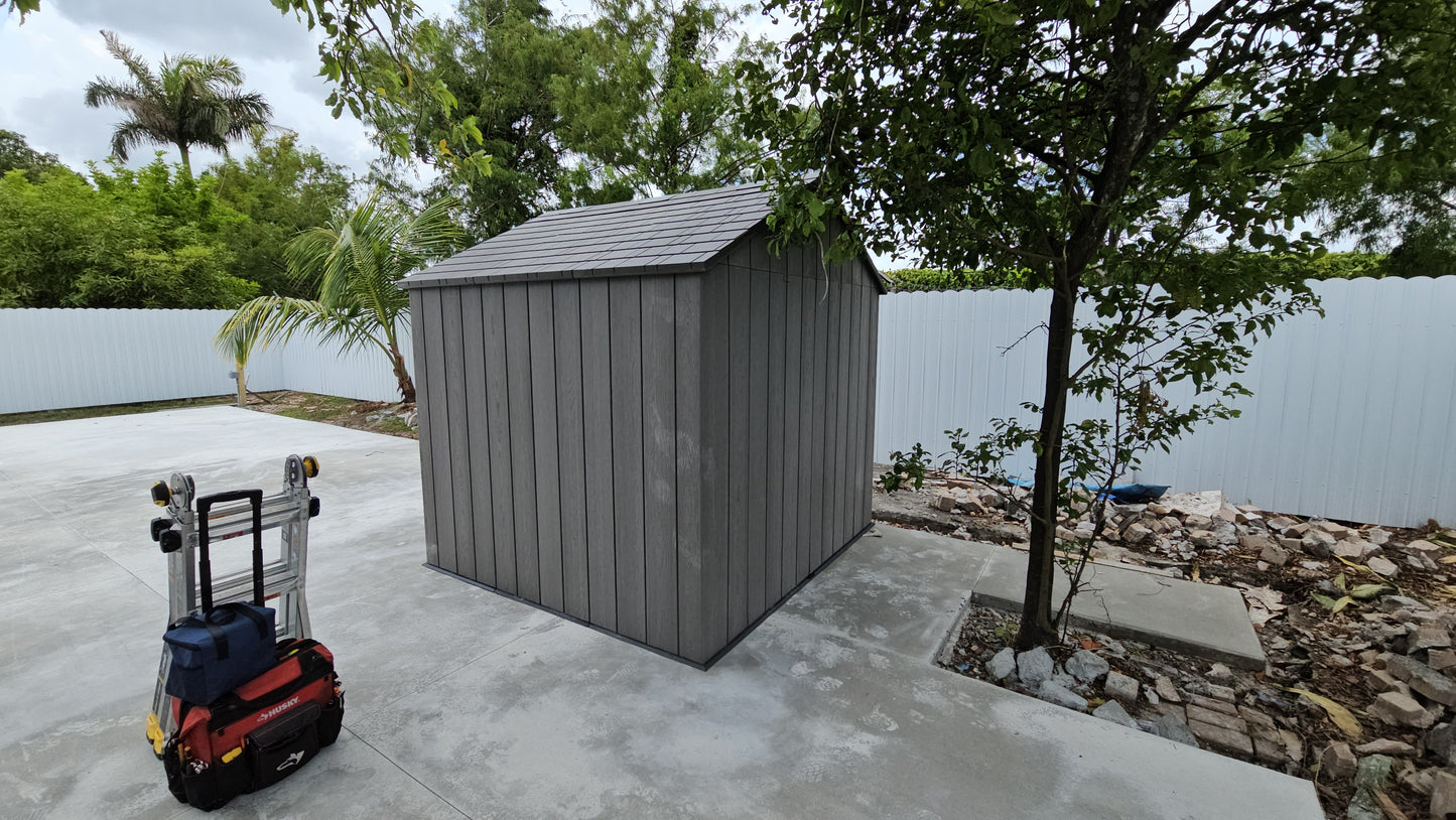 8'x 7.5' Plastic Outdoor Storage Shed (Installation Included)