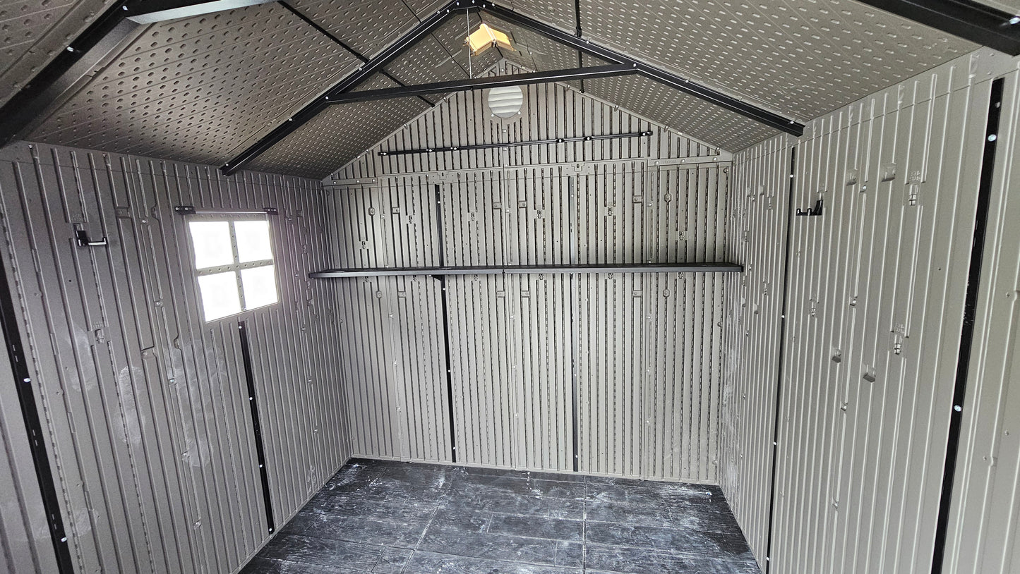 8'x 7.5' Plastic Outdoor Storage Shed (Installation Included)