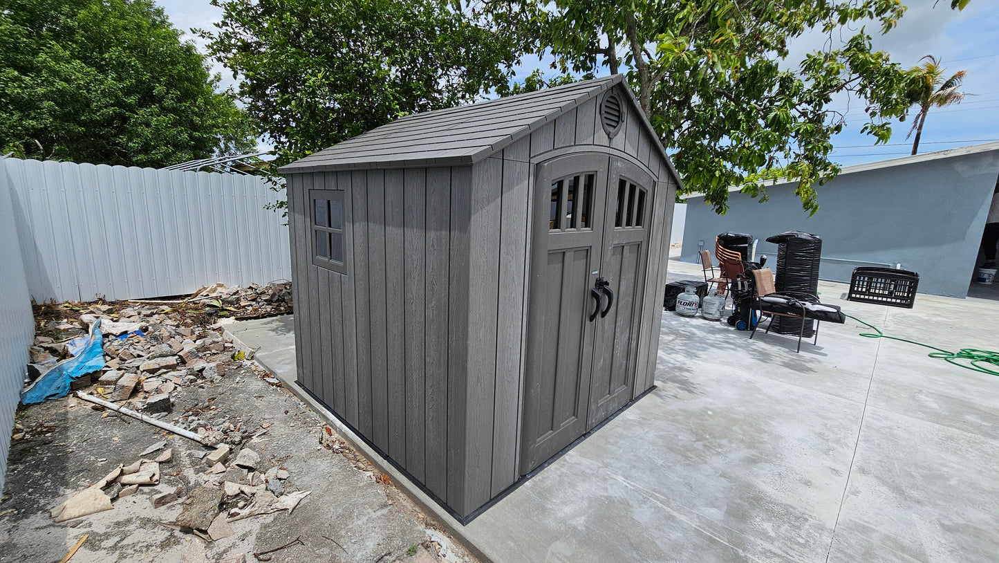 8'x 7.5' Plastic Outdoor Storage Shed (Installation Included)