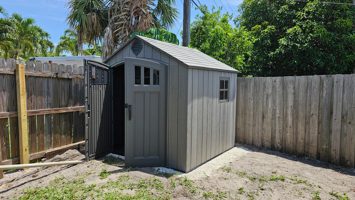 8'x 7.5' Plastic Outdoor Storage Shed (Installation Included)