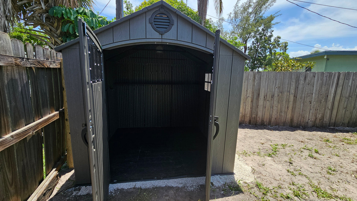 8'x 7.5' Plastic Outdoor Storage Shed (Installation Included)