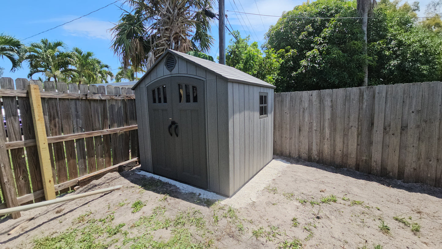 8'x 7.5' Plastic Outdoor Storage Shed (Installation Included)