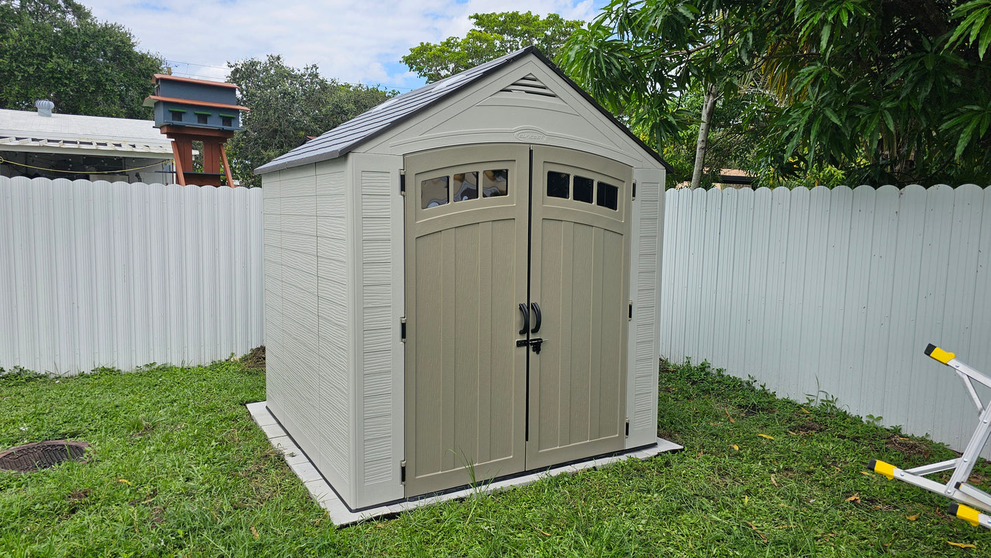 7'x 7' Plastic Outdoor Storage Shed (Installation Included)