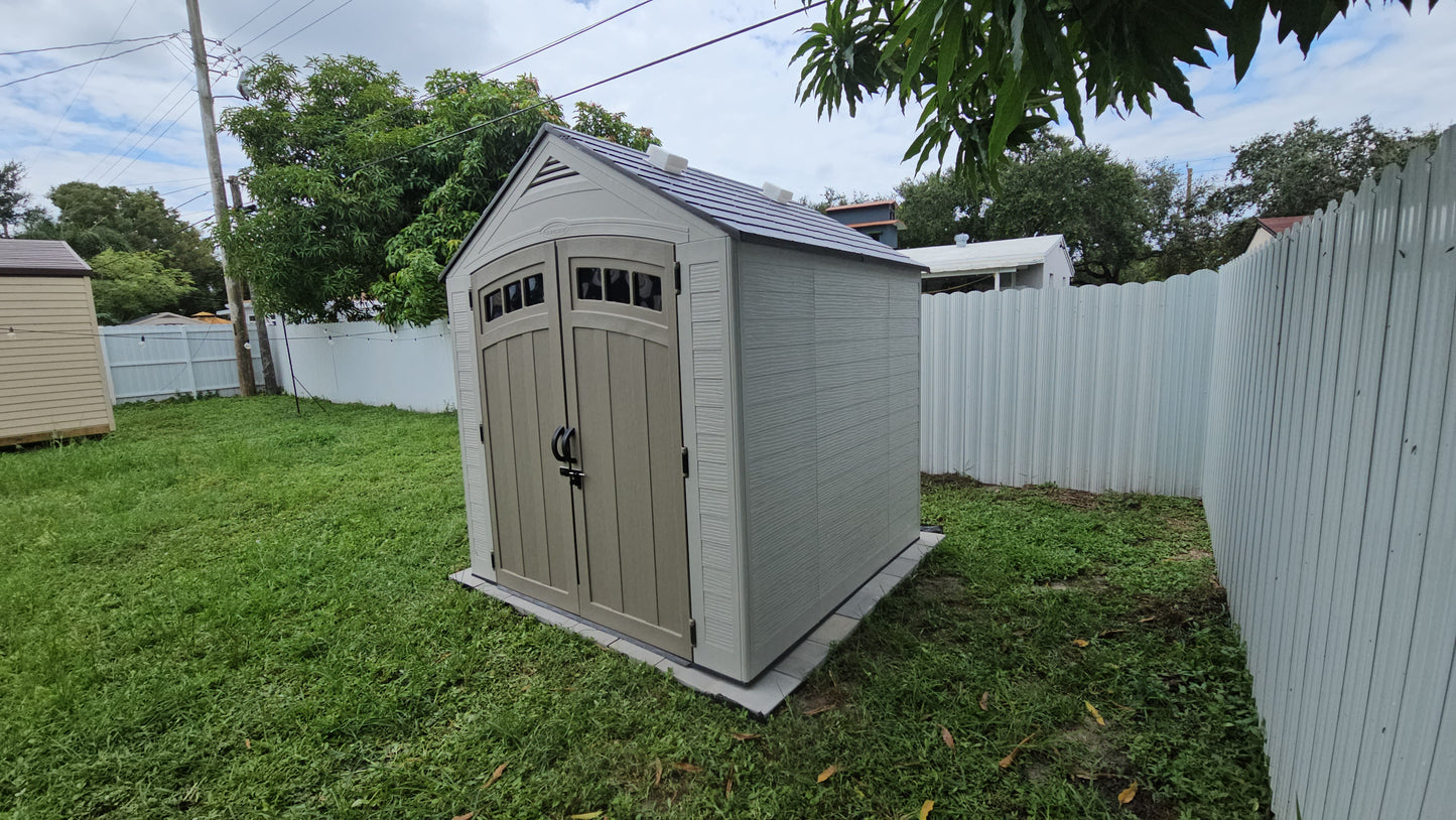 7'x 7' Plastic Outdoor Storage Shed (Installation Included)