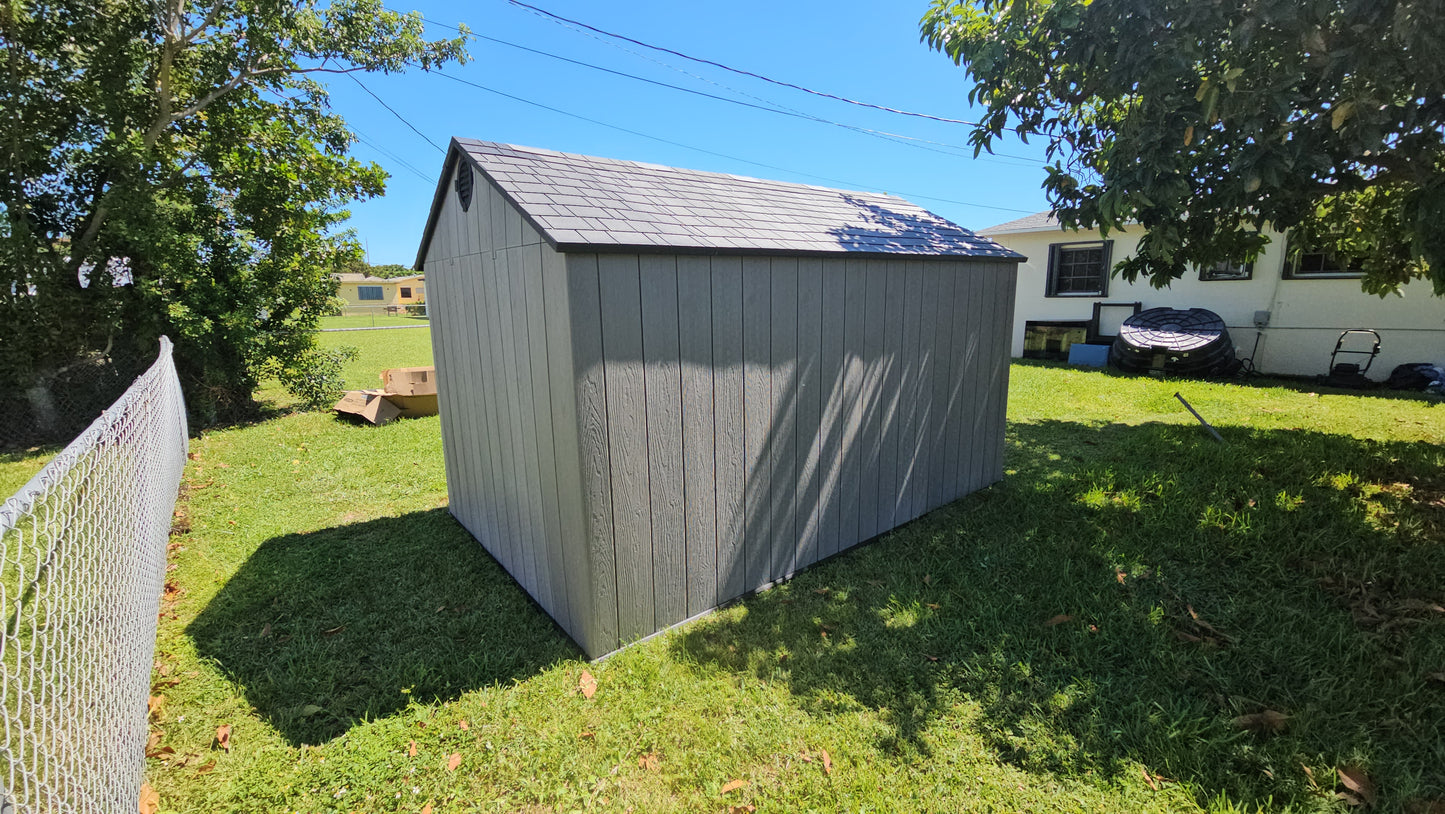 8'x 12.5' Plastic Outdoor Storage Shed (Installation Included)