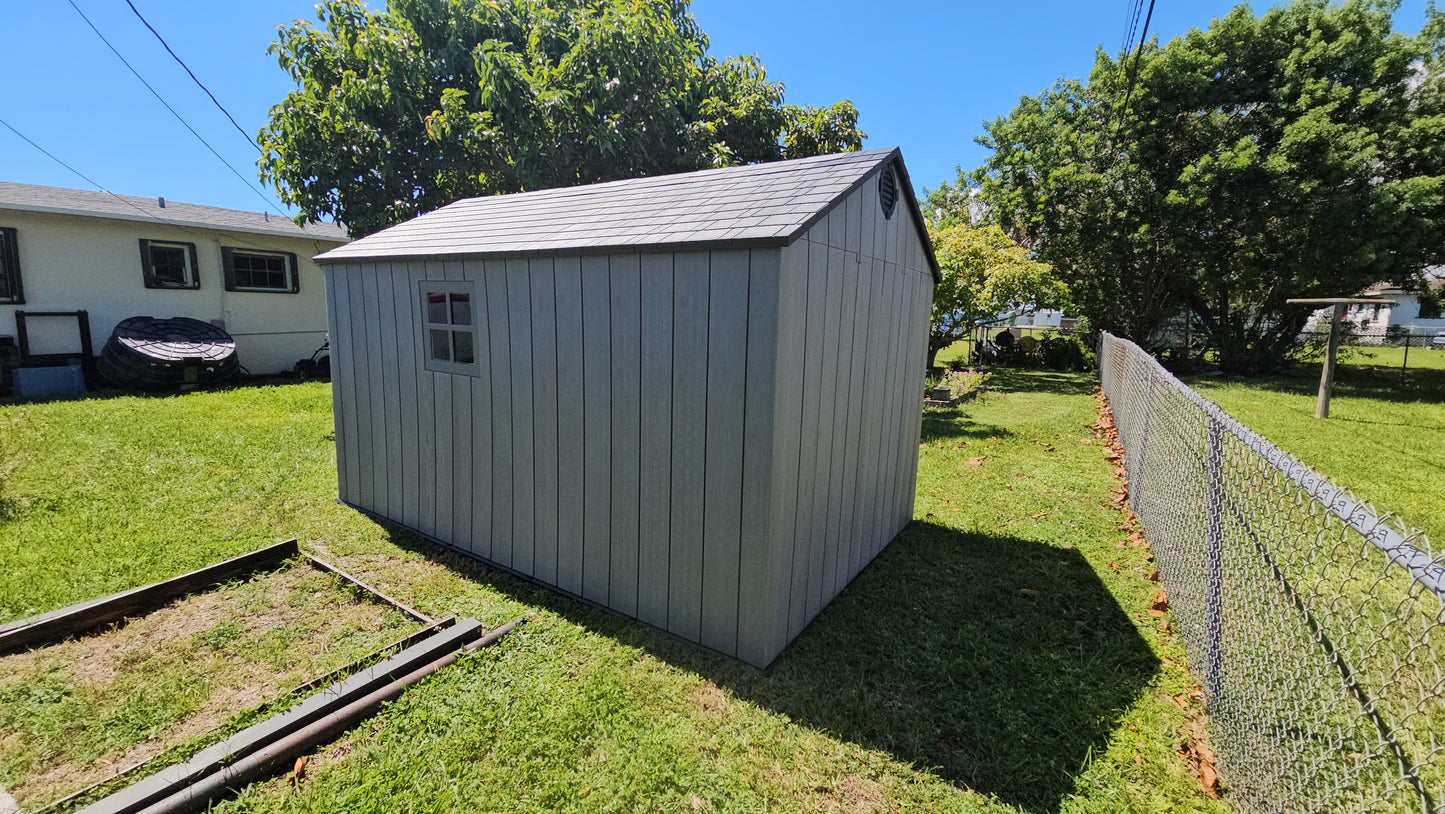 8'x 12.5' Plastic Outdoor Storage Shed (Installation Included)