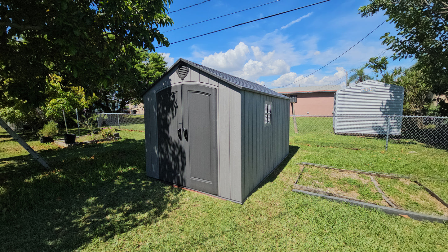 8'x 12.5' Plastic Outdoor Storage Shed (Installation Included)