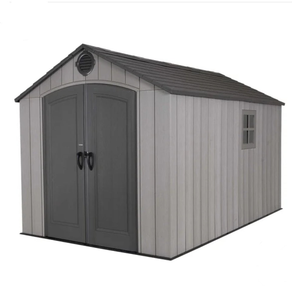 8'x 12.5' Plastic Outdoor Storage Shed (Installation Included)