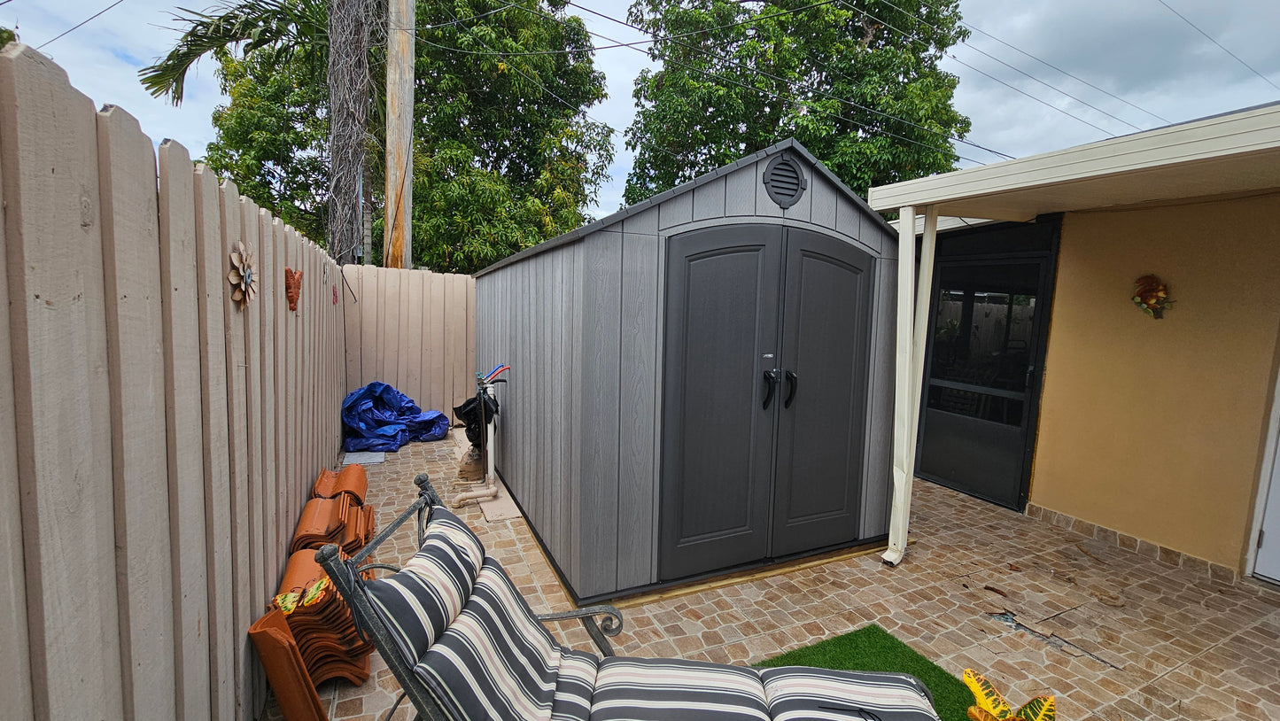 8' x 12.5' Plastic Outdoor Storage Shed (Installation Included)